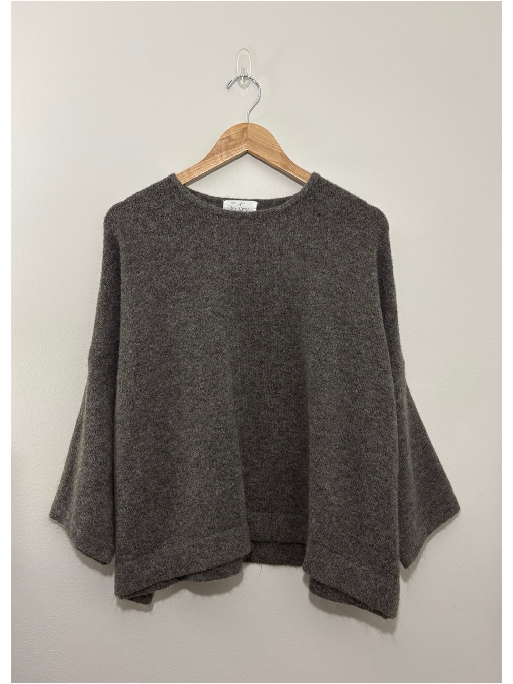 The Native One grey 3/4 sleeve oversized boxy fit knit sweater (medium/large)